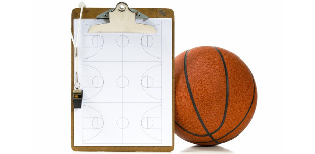 basketball ball and clipboard